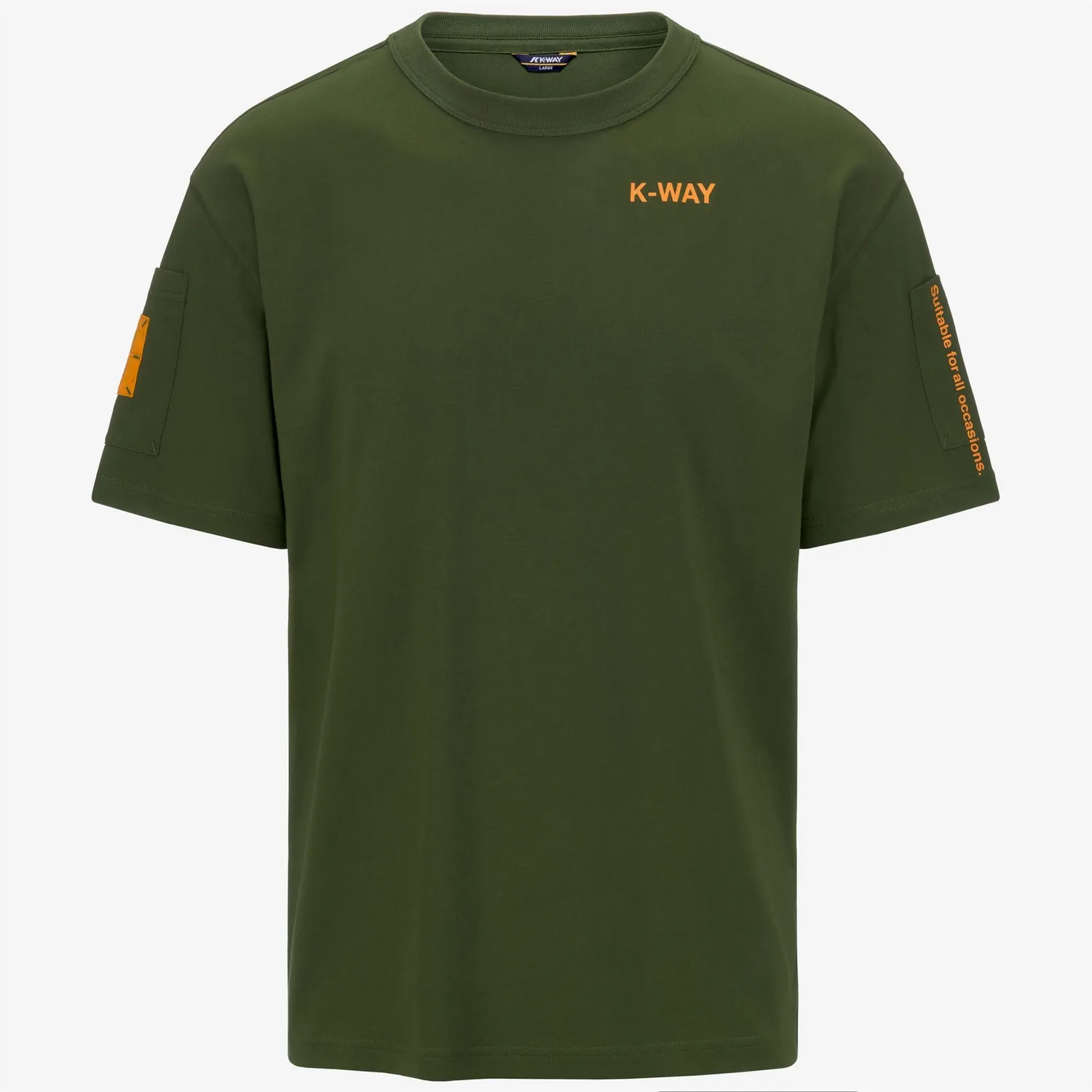 K-Way Fantome Sleeve Pocket tricou verde XS bumbac gros