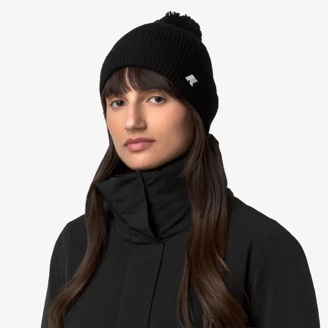 K-Way Vincienne caciula lana neagra cu ciucure