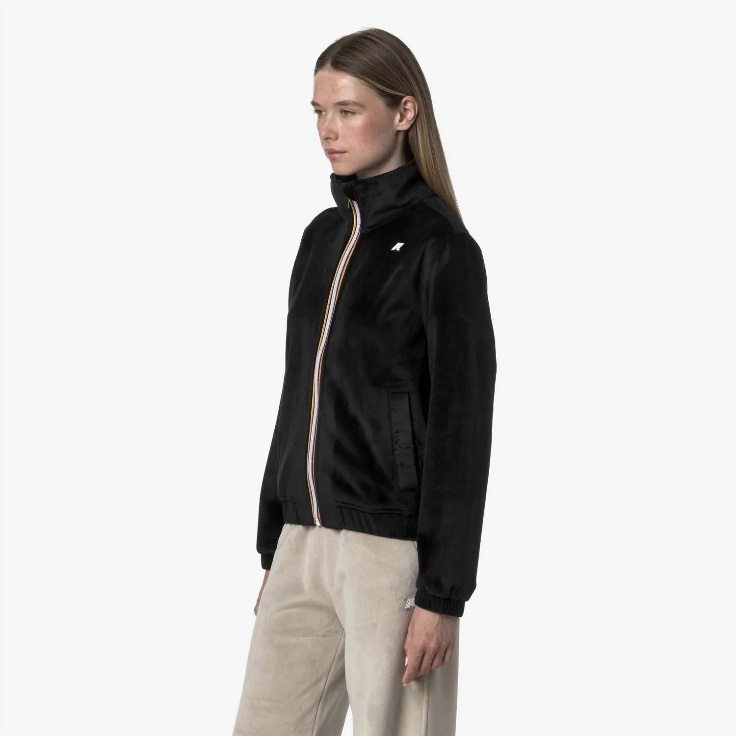 K-Way Viviette Velour Polar geacă damă Negru călduroasă