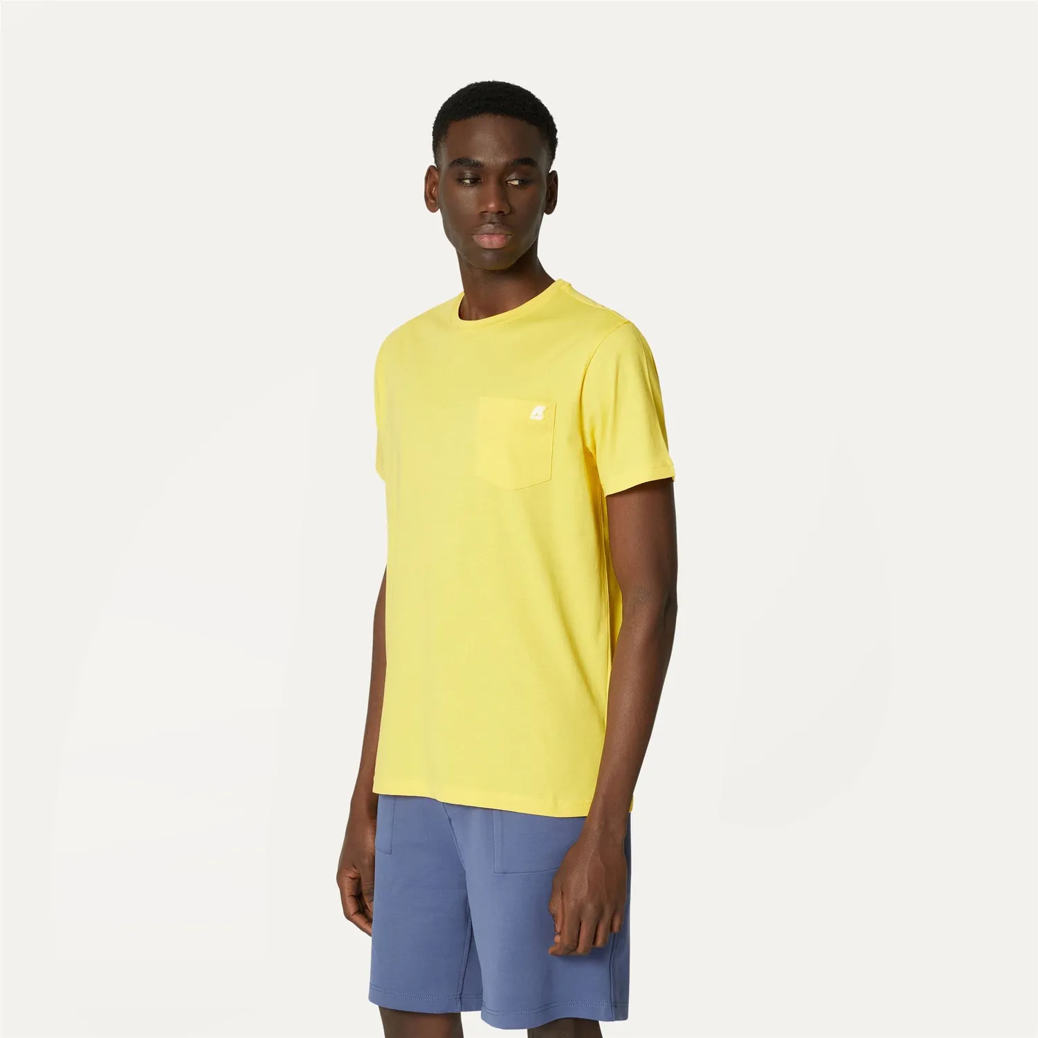 K-Way Sigur tricou barbati galben Sunstruck bumbac slim