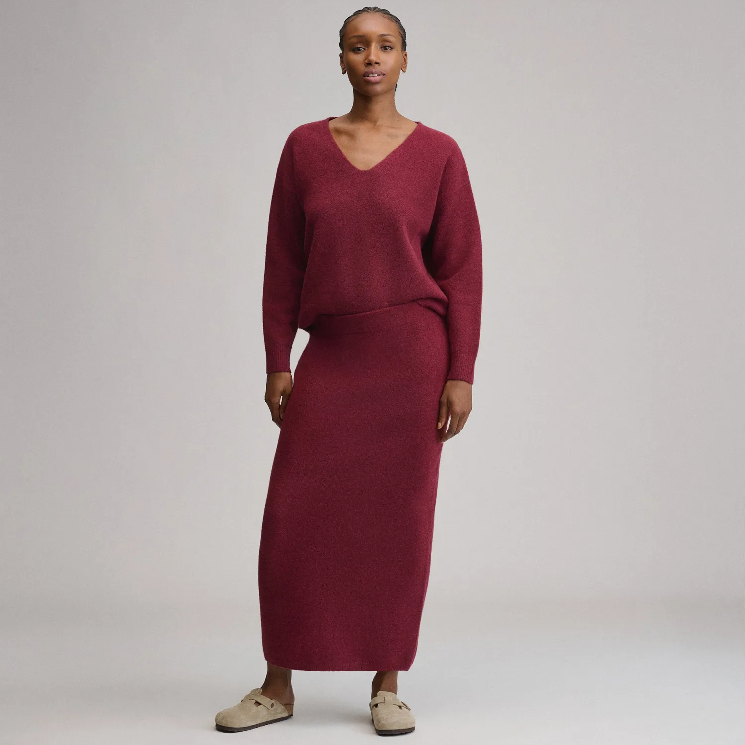 Eddie Bauer V-Neck pulover dama Charcoal Heather calduros