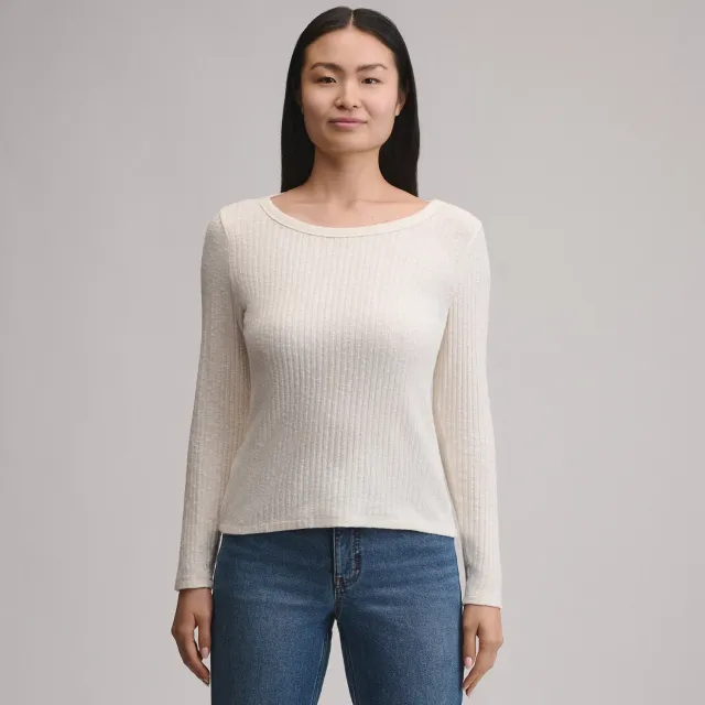 Eddie Bauer Hacci Rib bluza dama ivory moale
