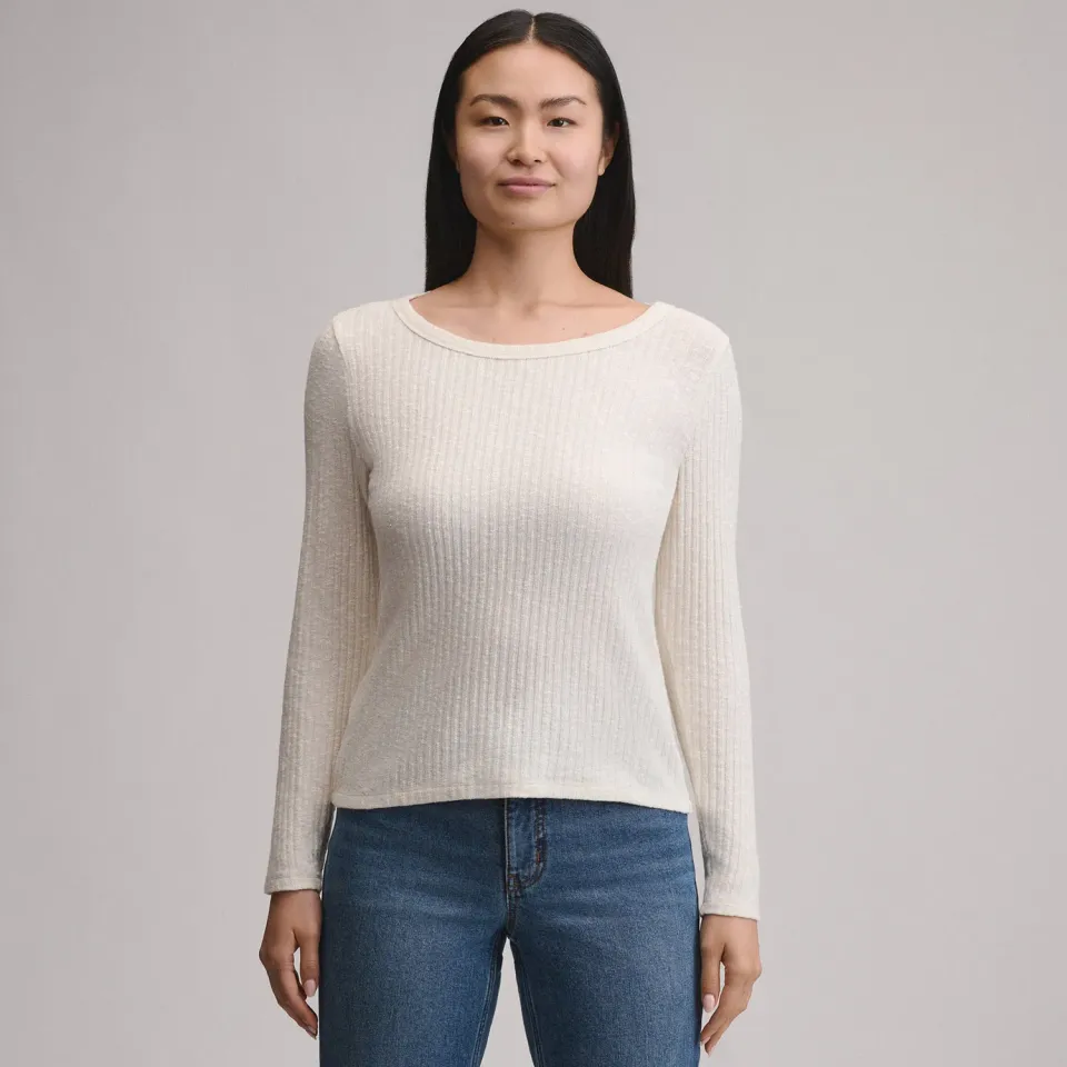 Eddie Bauer Hacci Rib bluza dama ivory moale