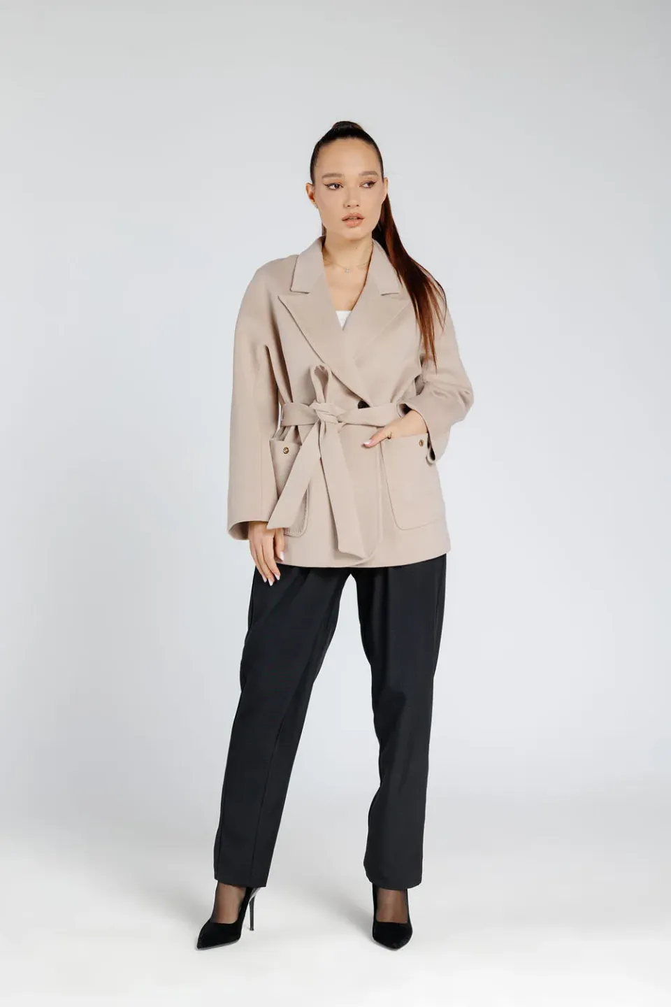 Mareus Fabrica de Blanuri Pearl 368 palton casmir cu cordon