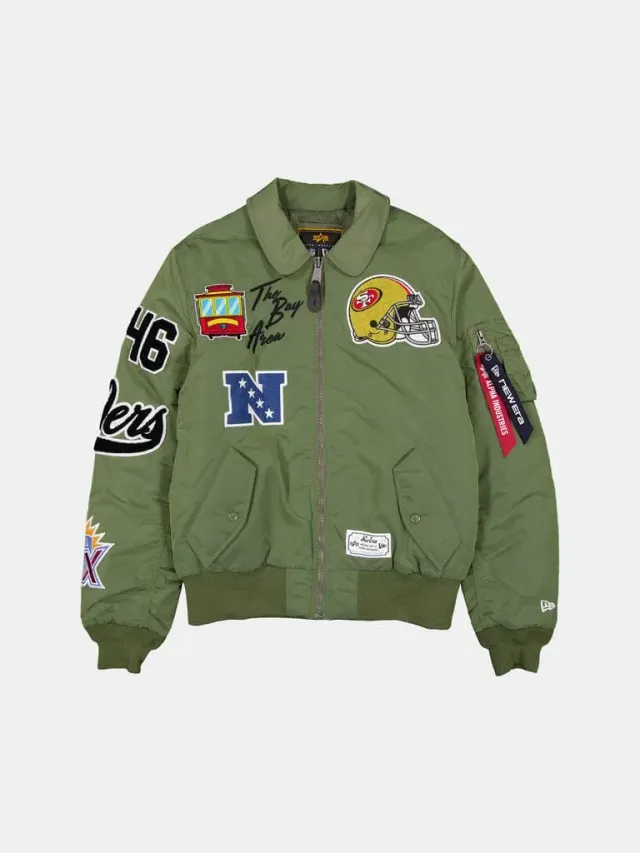 Alpha Industries MA-1 San Francisco 49ers geaca bomber verde