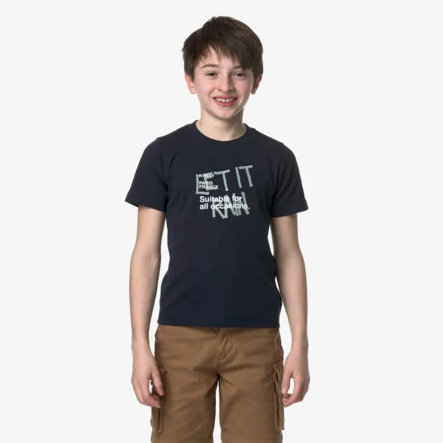 K-Way Odom Let It Rain tricou baieti albastru bumbac
