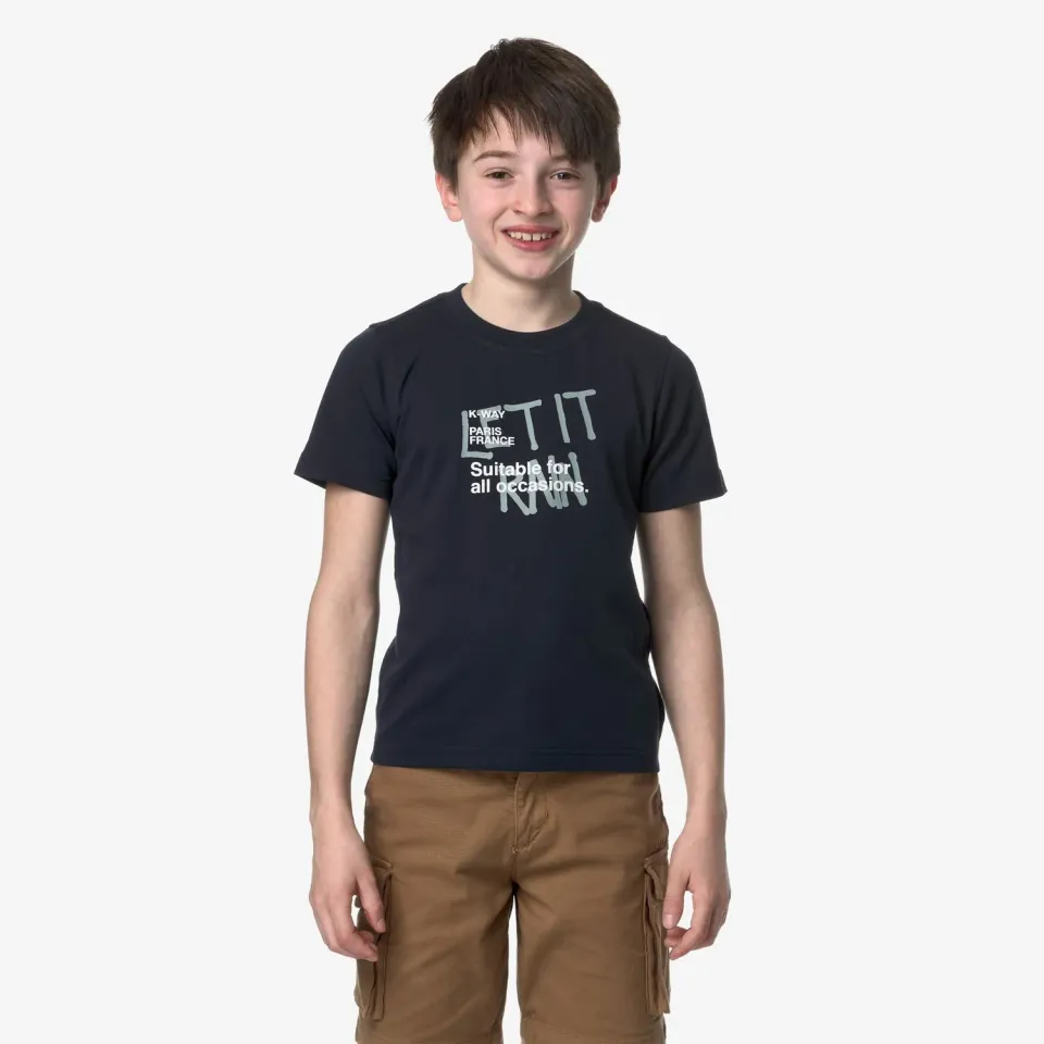 K-Way Odom Let It Rain tricou baieti albastru bumbac