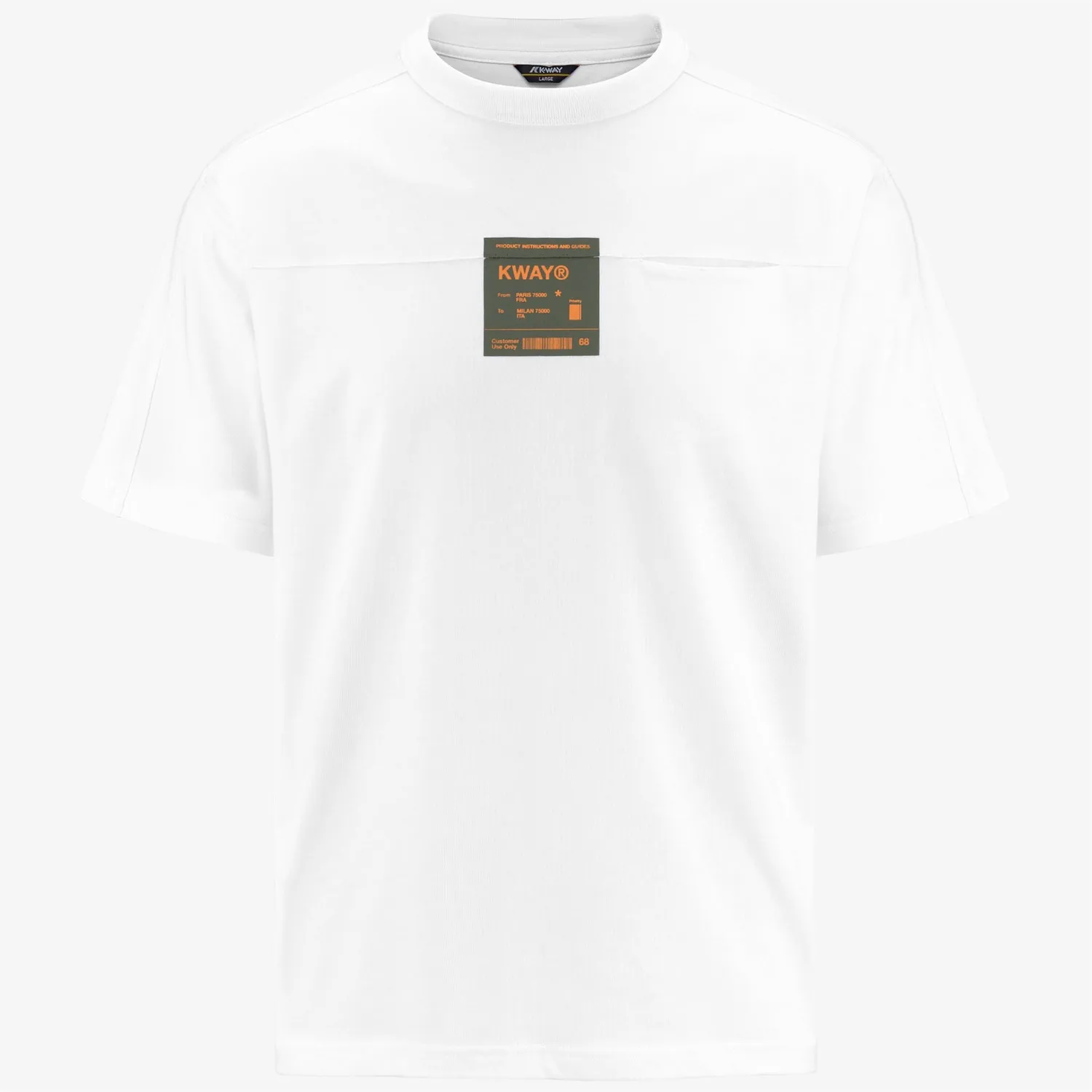 K-Way Fantome Print-Pocket tricou barbati alb bumbac
