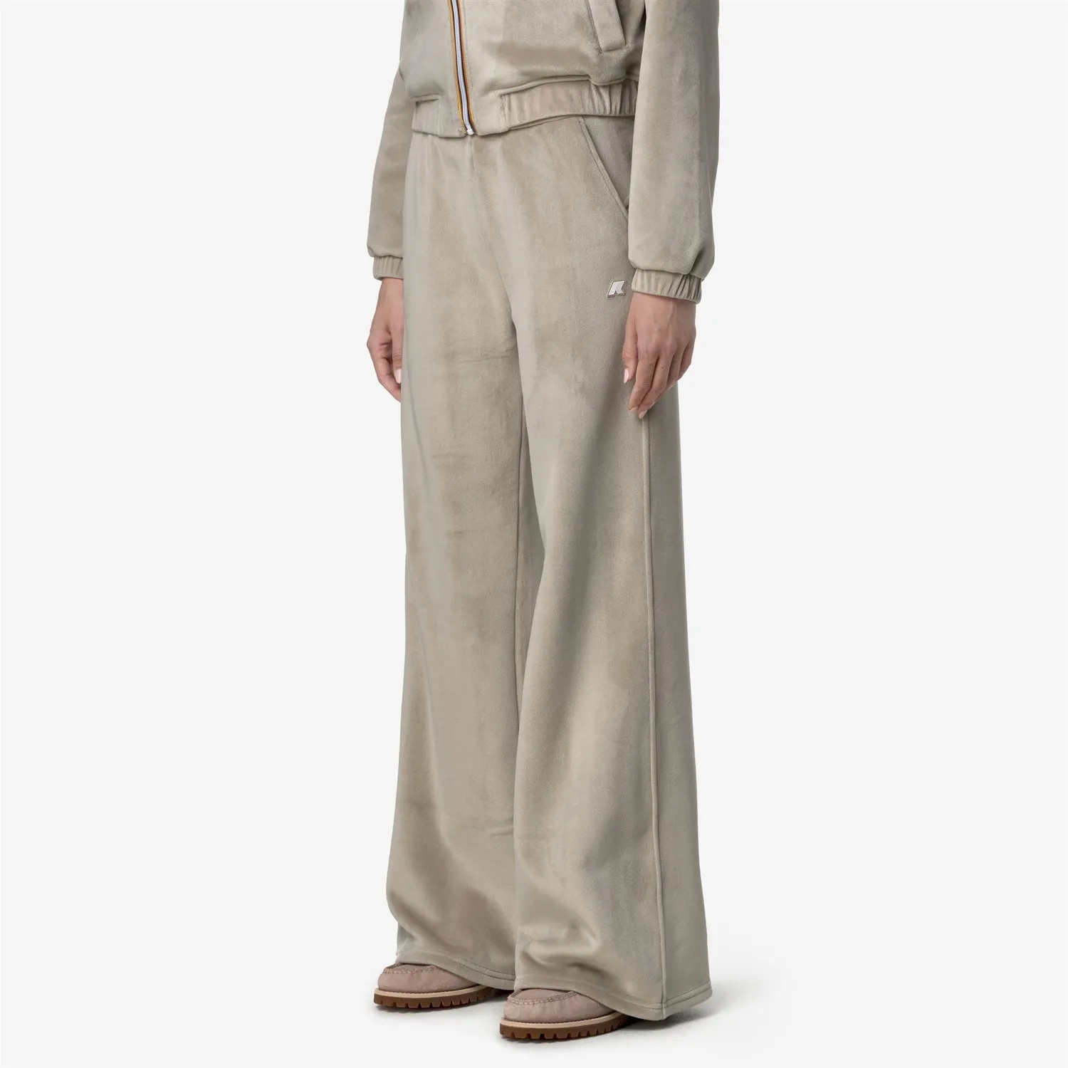 K-Way Jenny Velour Polar pantaloni dama bej caldurosi