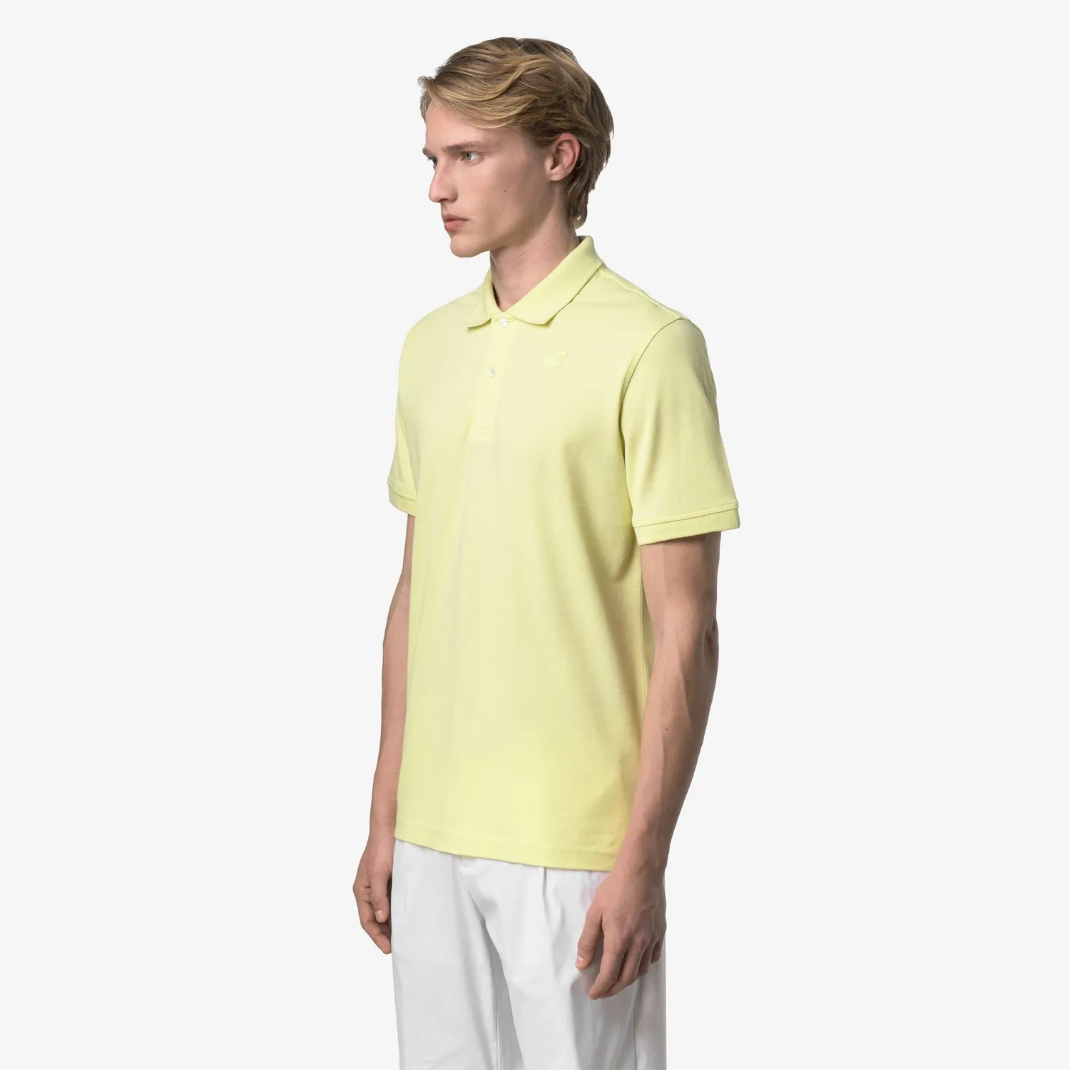 K-Way Amedee Pique Slim polo galben lime bumbac elastic