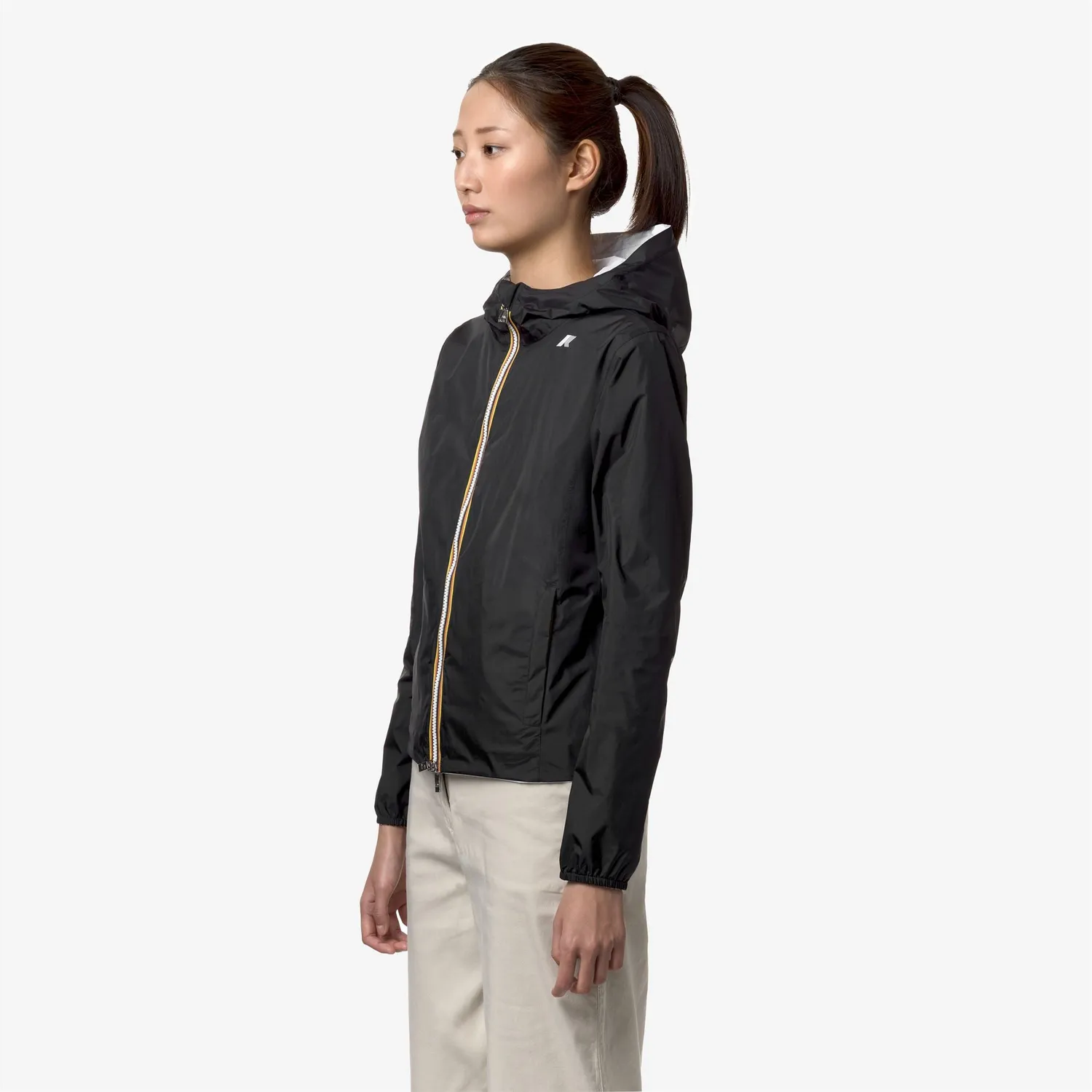 K-Way Lily Plus.2 Double geaca scurta negru-alb impermeabila