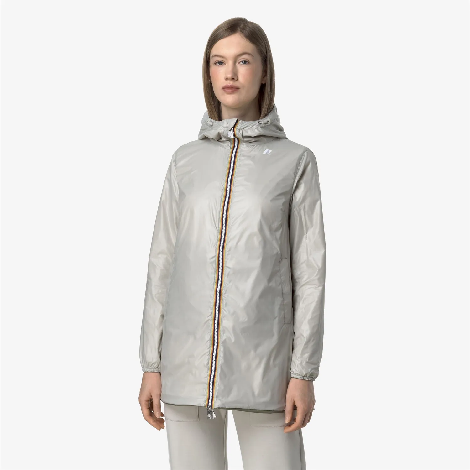 K-Way Sophie Plus.2 Double geacă damă verde-bej reversibilă