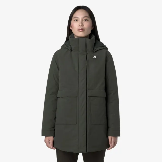 K-Way Kalima Warm Cotton Nylon palton dama verde 3/4