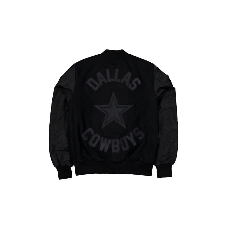 Alpha Industries Dallas Cowboys MA-1 geacă bomber neagră lână