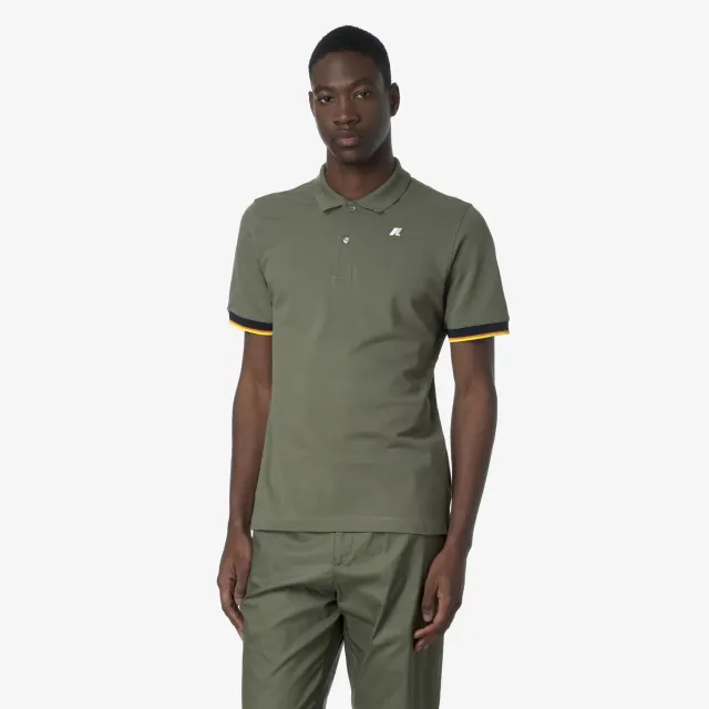 K-Way Vincent Pique Slim polo verde bumbac elastic