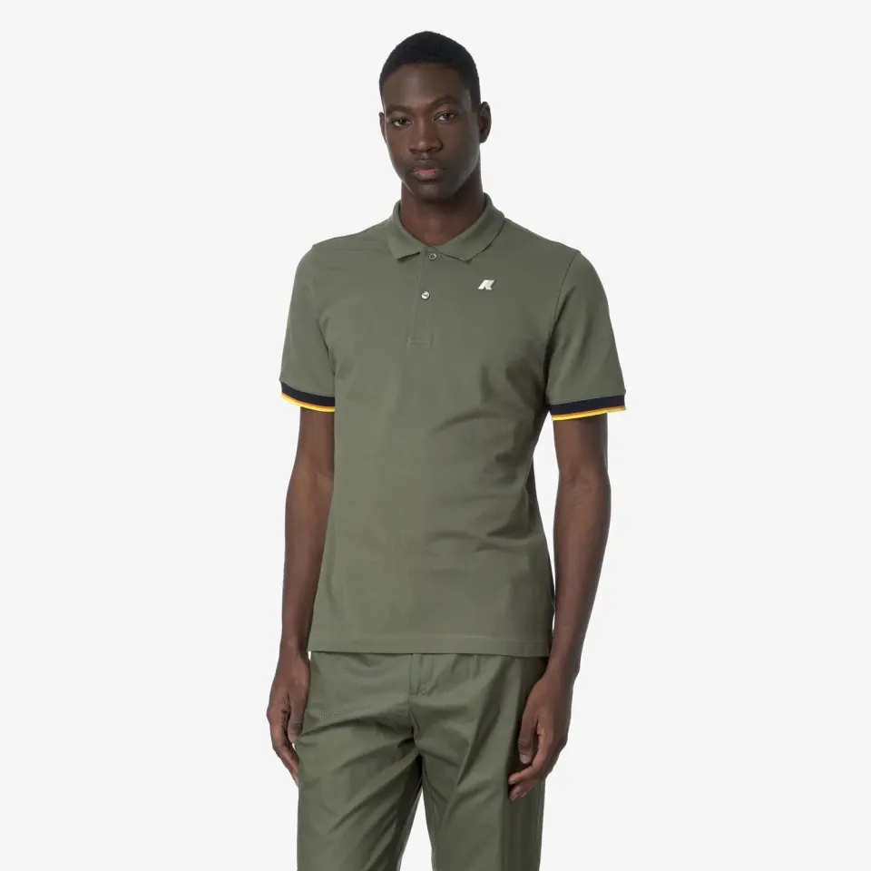 K-Way Vincent Pique Slim polo verde bumbac elastic