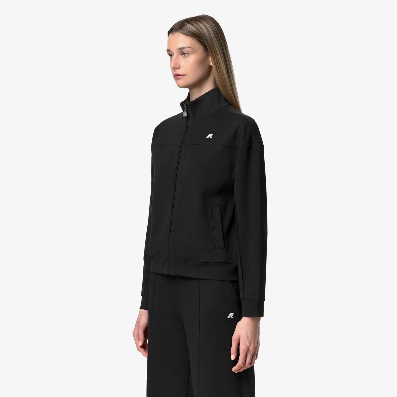K-Way Arvinne Interlock hanorac dama negru cropped