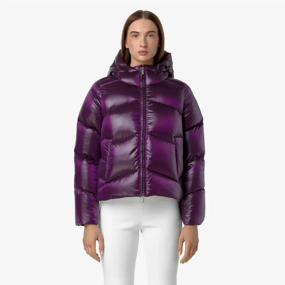 K-Way Ninev Crystal Chintz geaca dama violet cu puf