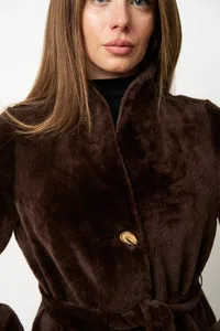 Mareus 659 palton merino damă ciocolatiu cald