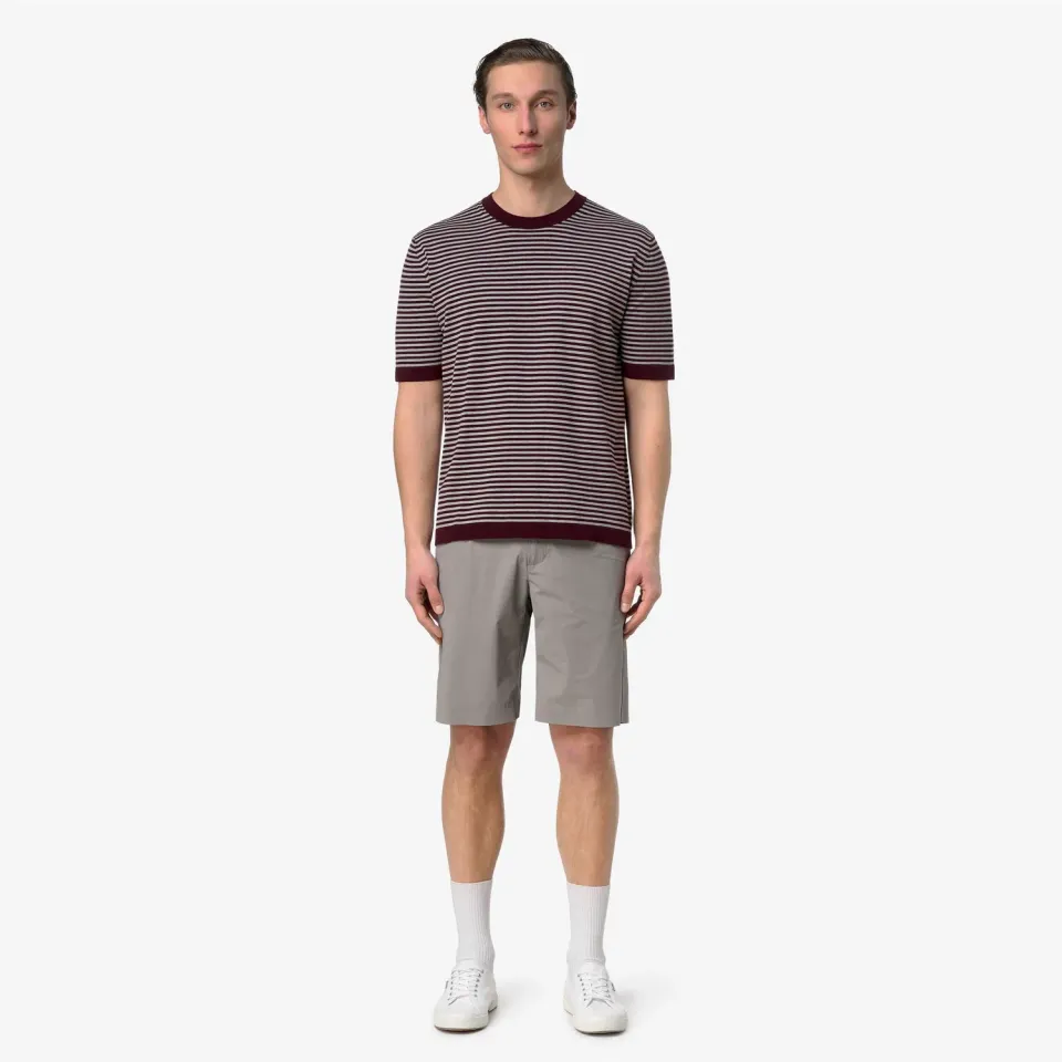 K-Way Combe Stripes K61274W pulover violet-grey melange bumbac