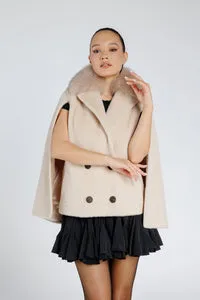 Mareus Pastel 359 capa pelerina dama Pastel blana vulpe