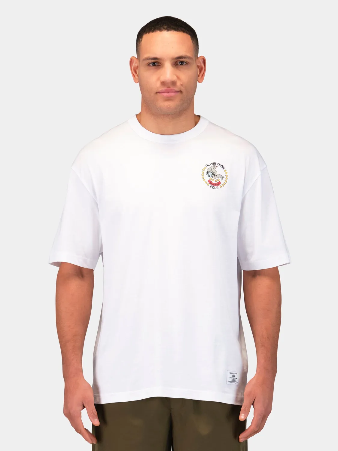 Alpha Industries Alpha Seal Relaxed Tee tricou alb bumbac
