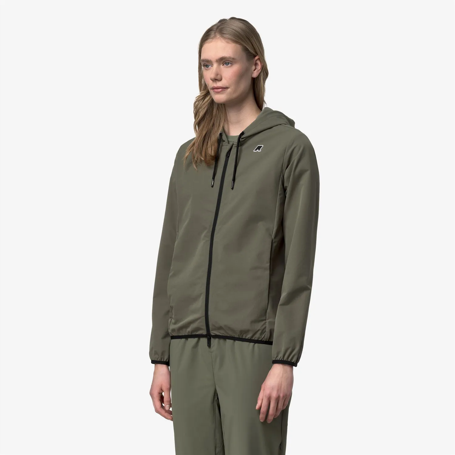 K-Way Journeer Travel K5138FW fleece Green Lichen cu gluga