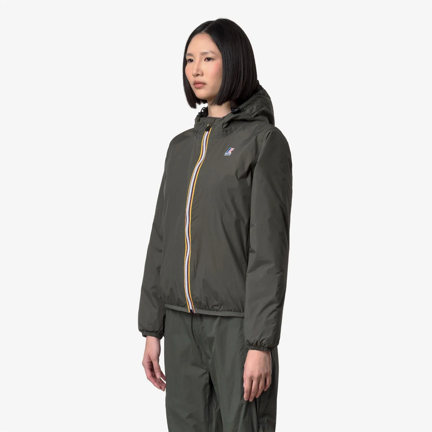K-Way Claudette Warm geaca dama verde impermeabila