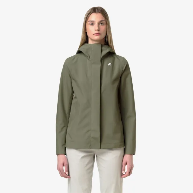 K-Way Madalina Bonded Jersey palton verde dama impermeabil
