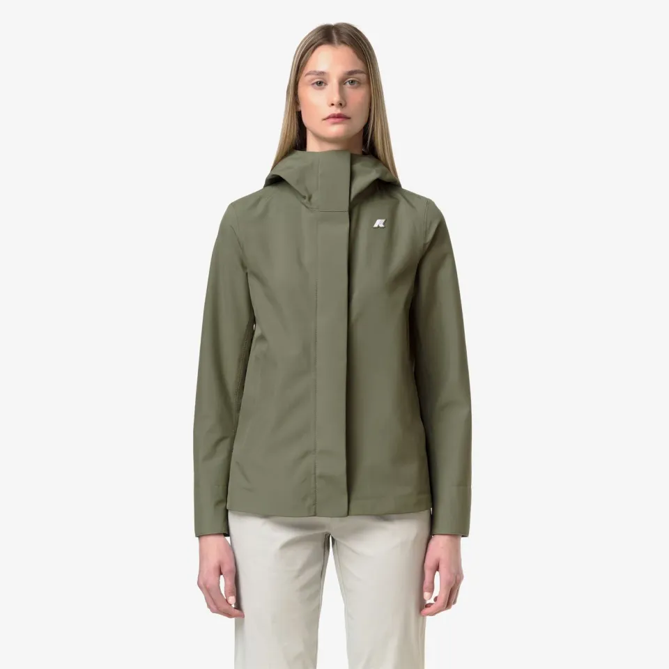 K-Way Madalina Bonded Jersey palton verde dama impermeabil
