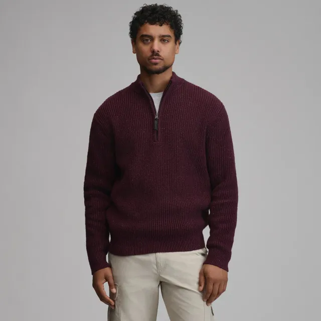 Eddie Bauer Fletcher Bay pulover fermoar Navy Heather cald
