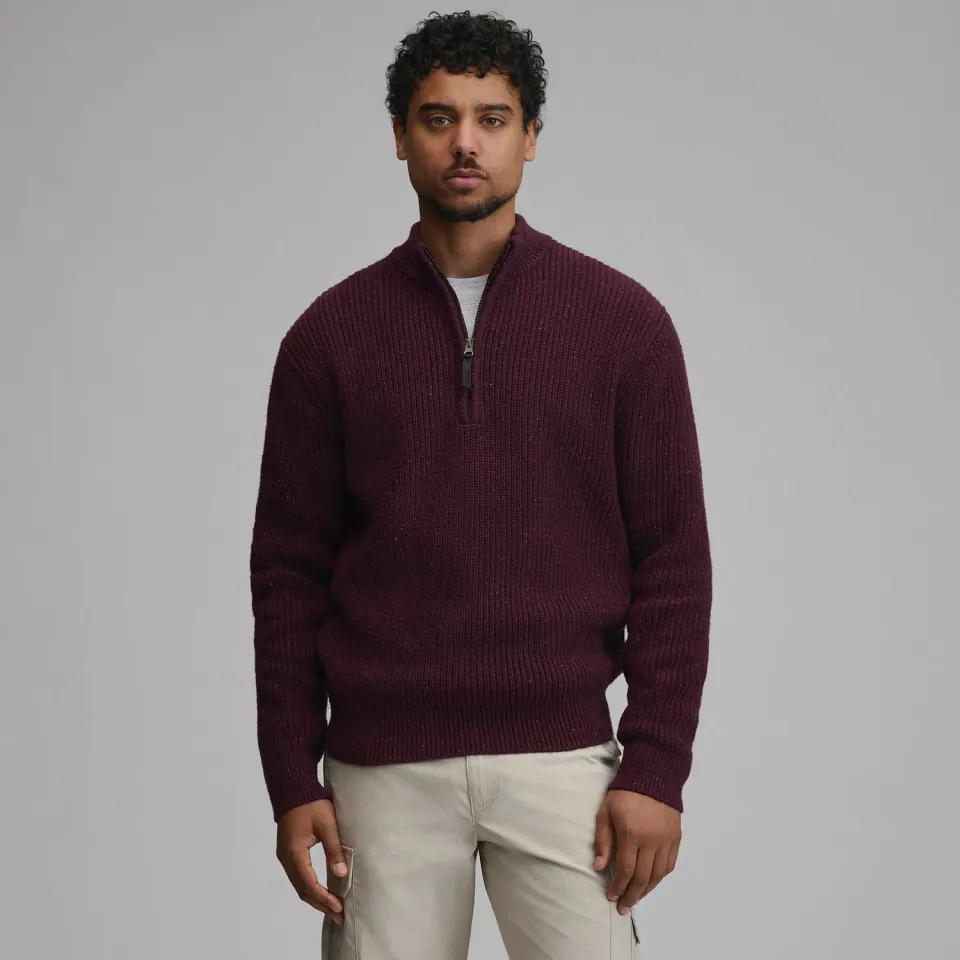 Eddie Bauer Fletcher Bay pulover fermoar Navy Heather cald