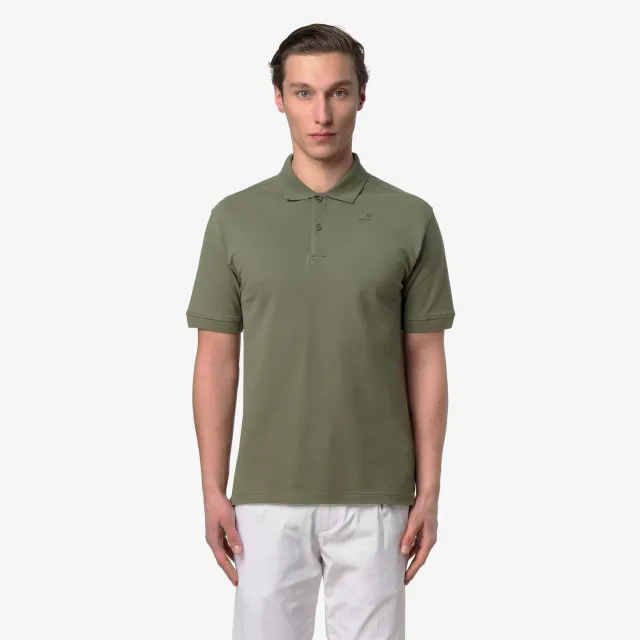 K-Way Simor polo barbati verde lichen bumbac elastic