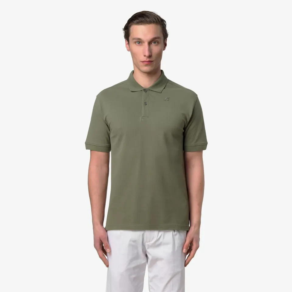 K-Way Simor polo barbati verde lichen bumbac elastic