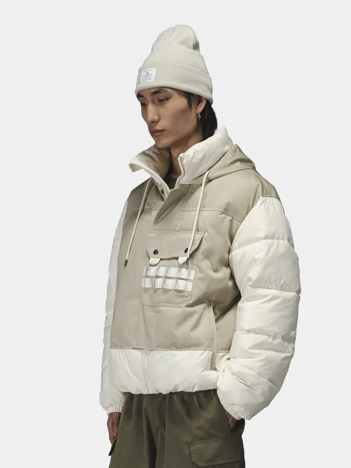 Alpha Industries Swedish Army parka Dune White nailon