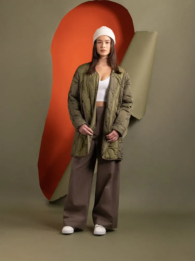 Alpha Industries Mixed Media geaca lunga dama verde