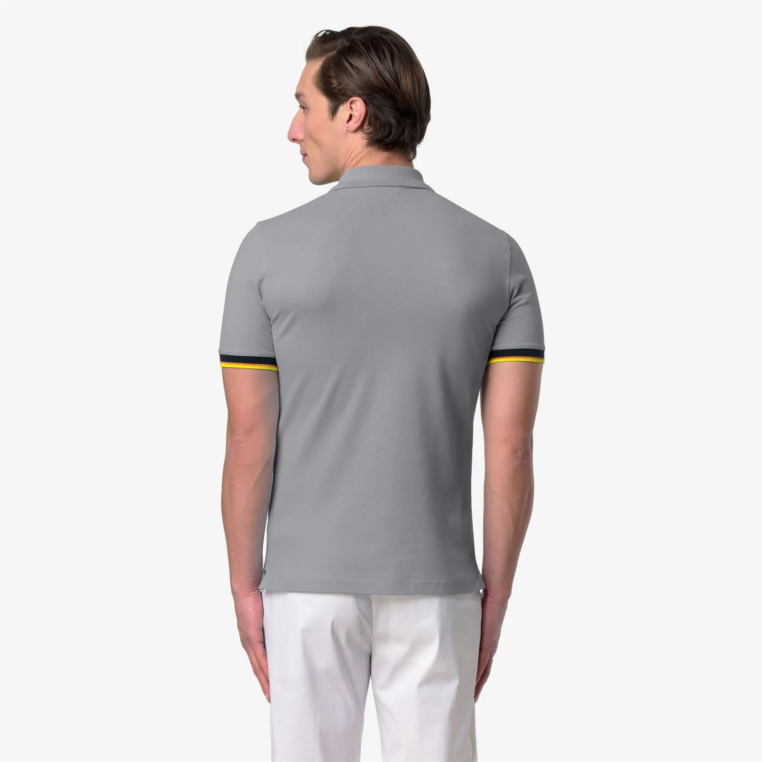 K-Way Vincent Pique Slim polo barbati gri din bumbac