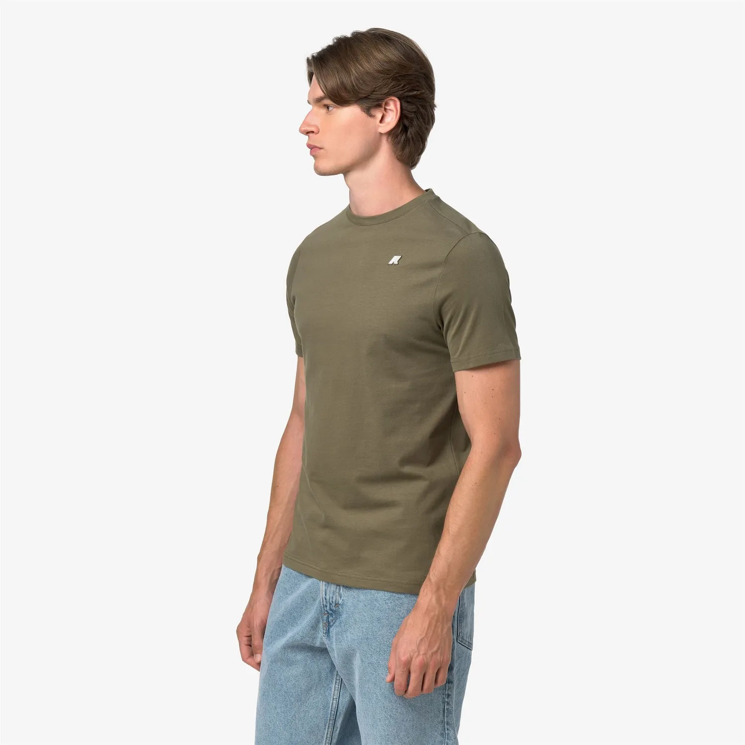 K-Way Odom tricou bărbați verde bumbac slim
