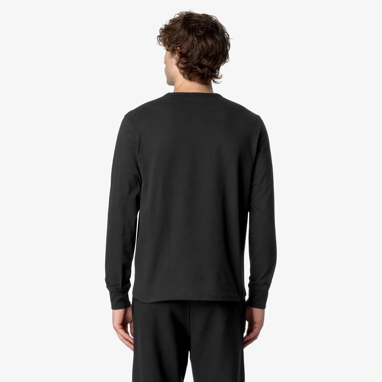 K-Way Elmer tricou barbati Black Pure maneca lunga bumbac