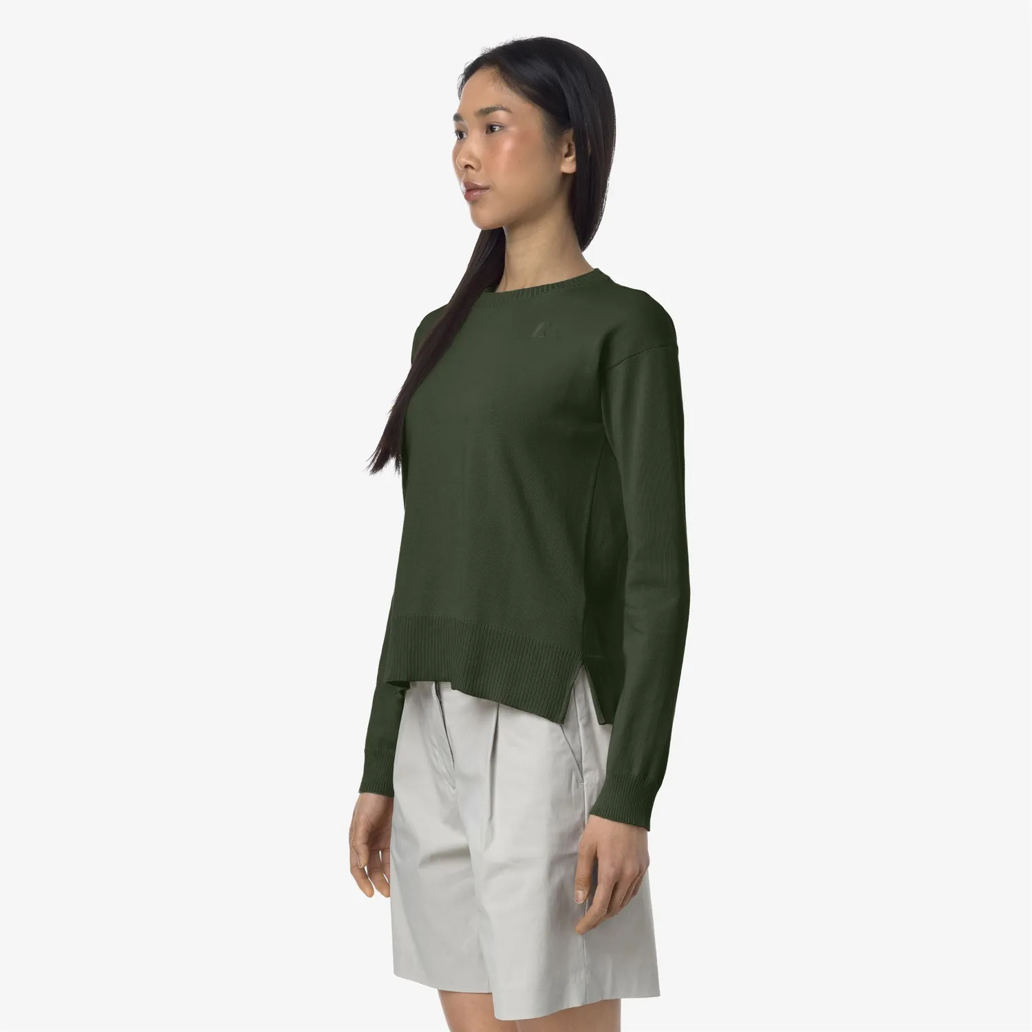 K-Way Domitine Cotton PS pulover bumbac verde damă