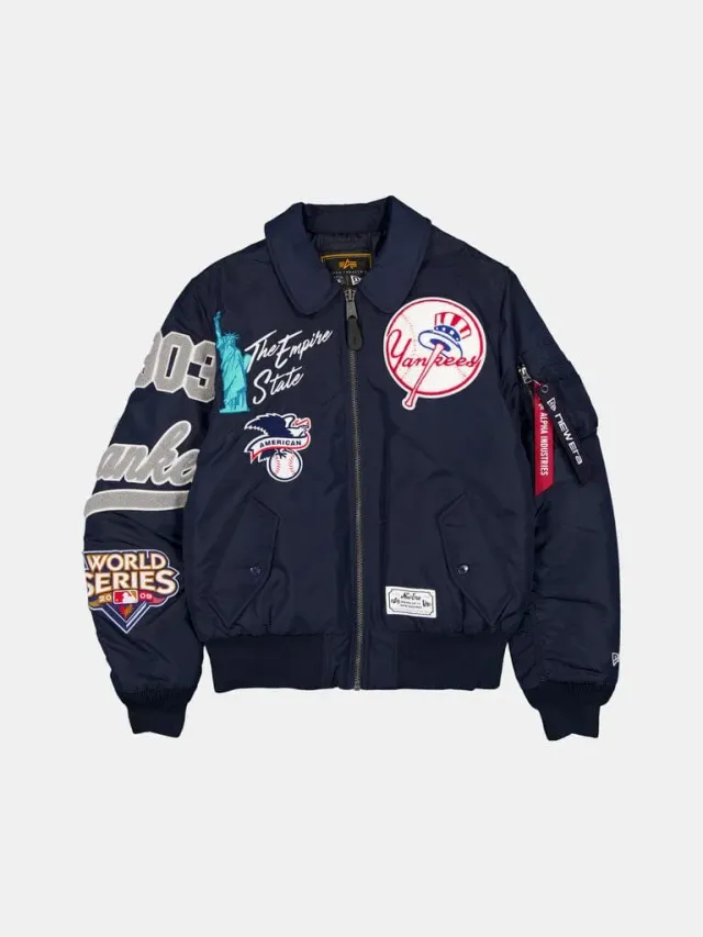 Alpha Industries Yankees MA-1 geaca bomber bleumarin