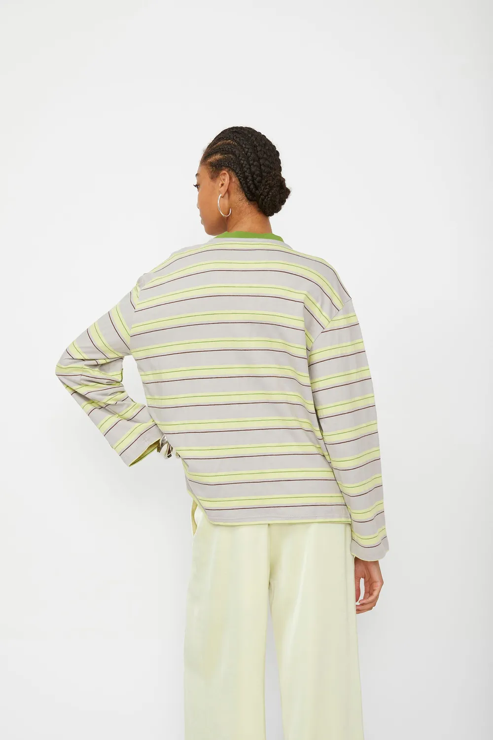 Isabelle Blanche tricou dungi bumbac limonade