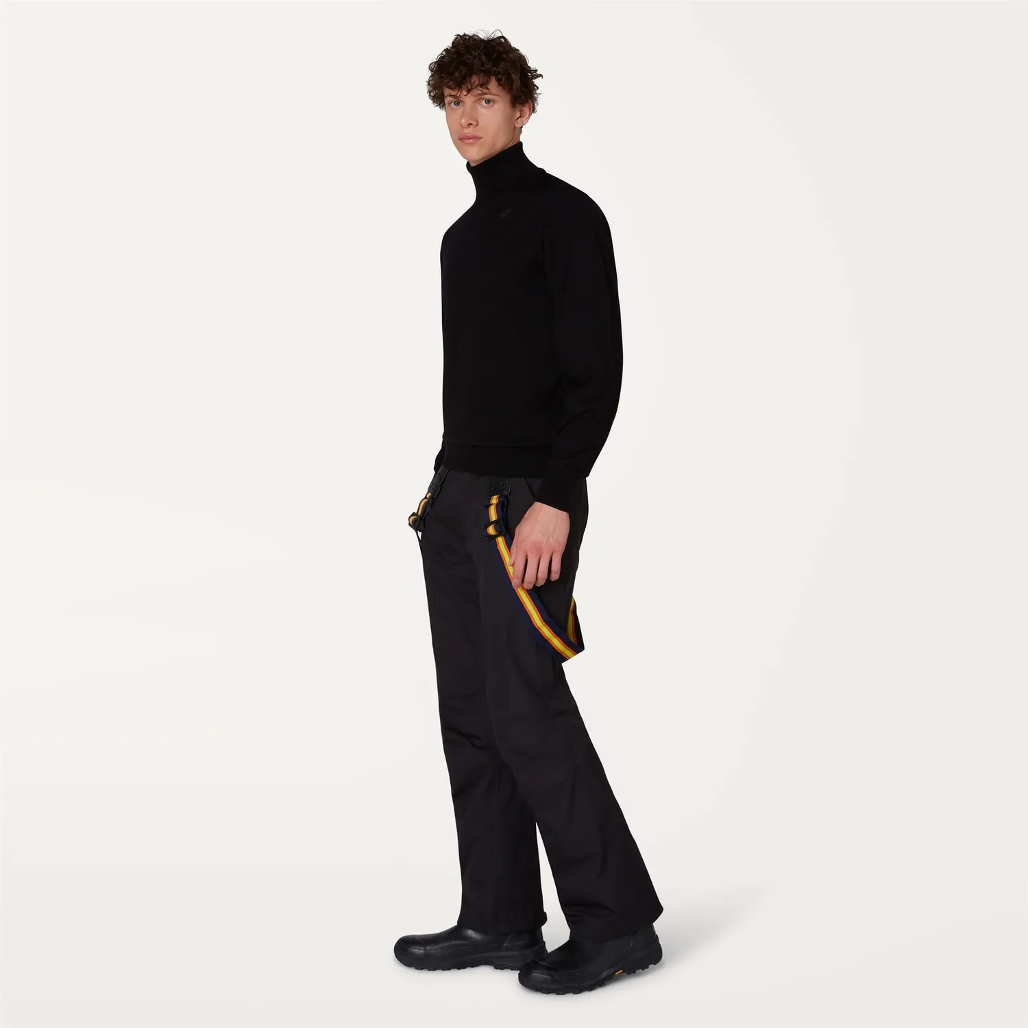 K-Way Henry Merino pulover barbati negru cu guler inalt