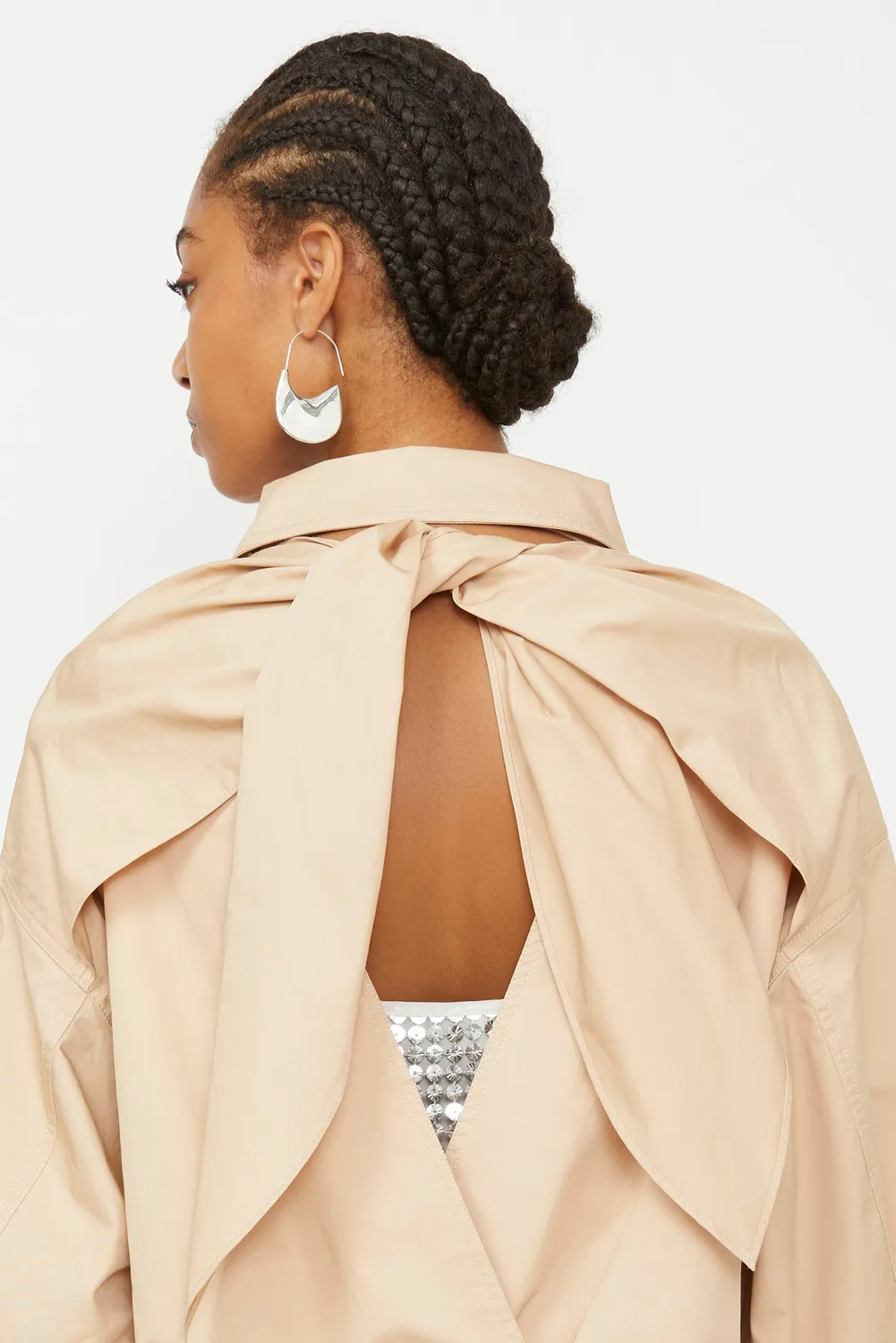 Isabelle Blanche geaca bomber bumbac Dusty Sand cu nod