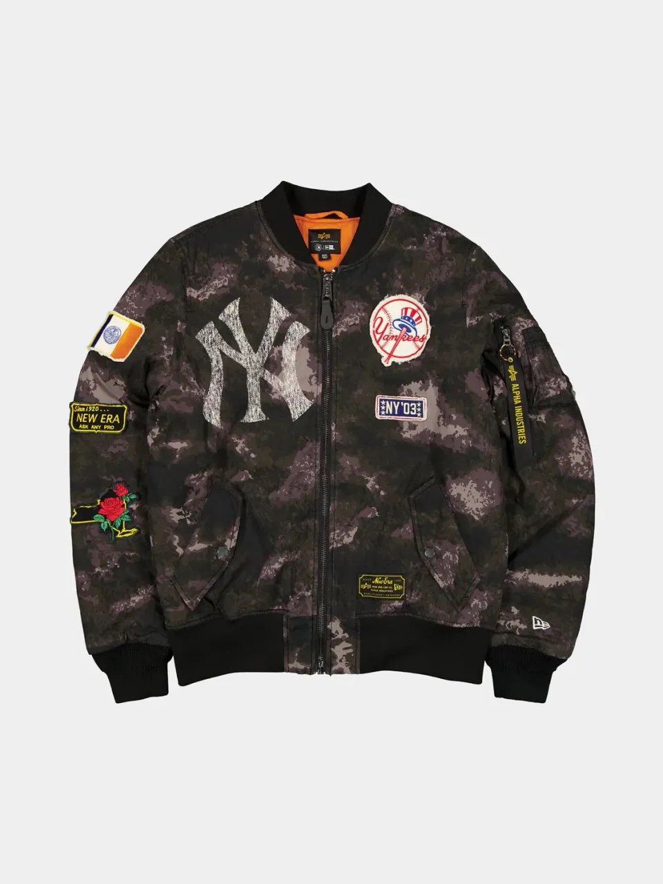 Alpha Industries Yankees MA-1 geaca bomber negru camuflaj