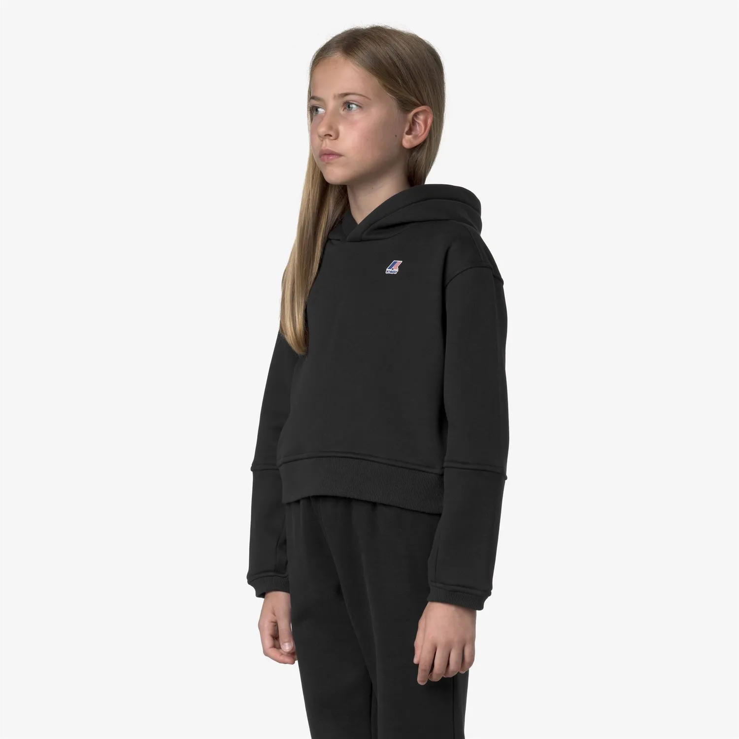 K-Way Ninette Brushed PC hanorac fete negru bumbac