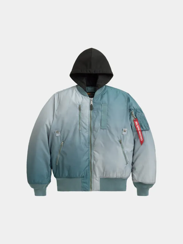 Alpha Industries Gradient Washed Flight geacă aviator blue nylon