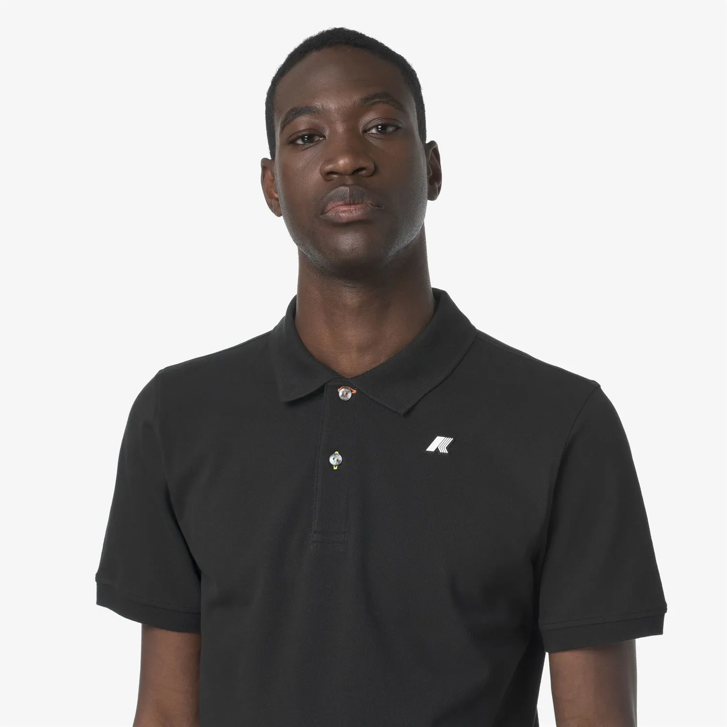 K-Way Vinnie Pique Slim polo barbati negru slim bumbac