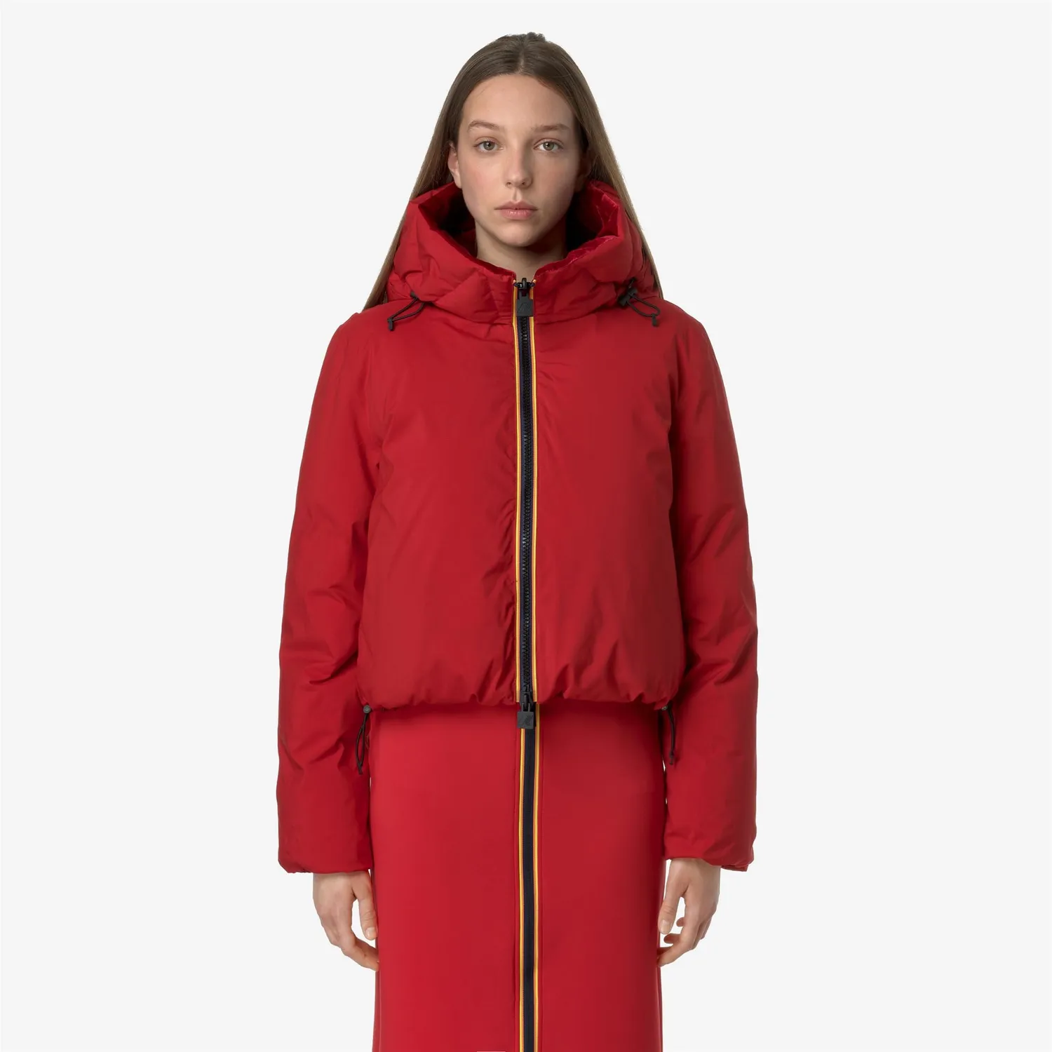 K-Way Brien Velvet Thermo Double geaca rosie reversibila