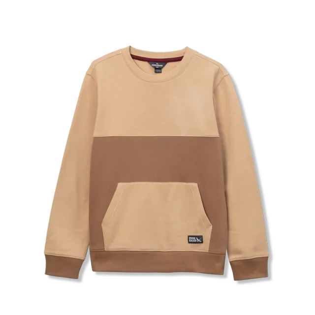 Eddie Bauer Camp Fleece Crewneck bluză Grey Heather bumbac